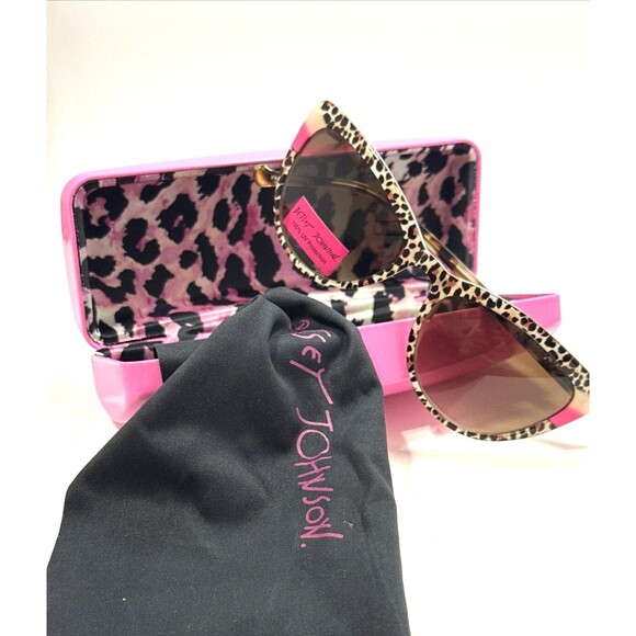 NEW Betsey Johnson Tutti Frutti LEO 54-18-140 Cheeta Print Sunglass Frame CASE! main image 7